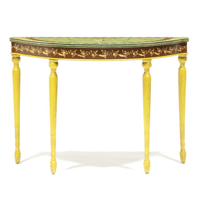 adams-style-paint-decorated-demilune-console-table