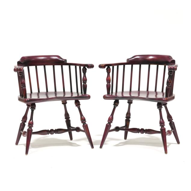 duckloe-bros-pair-of-windsor-barrel-back-painted-armchairs