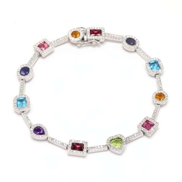 white-gold-and-gem-set-bracelet