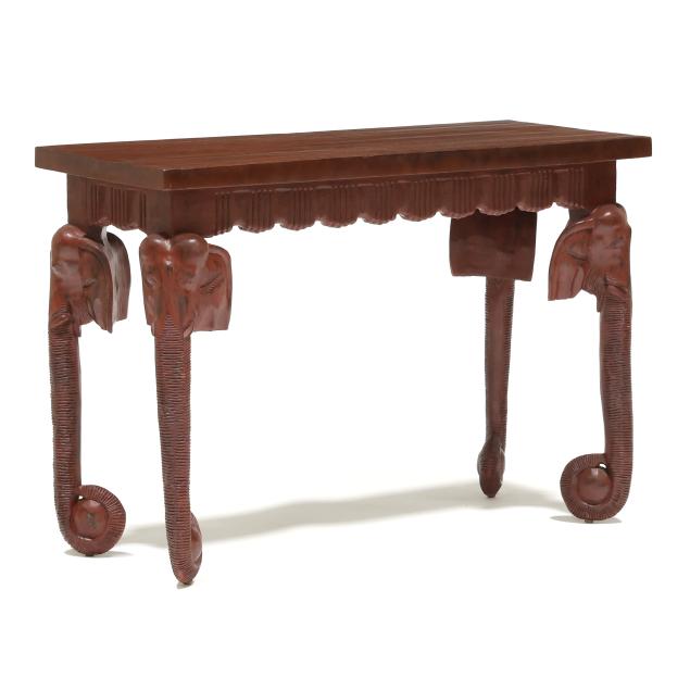 red-painted-carved-elephant-console-table