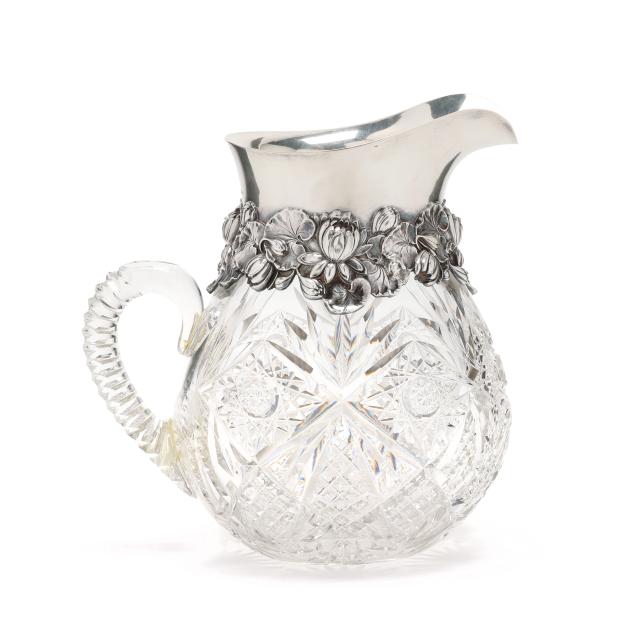 gorham-sterling-silver-mounted-crystal-water-pitcher