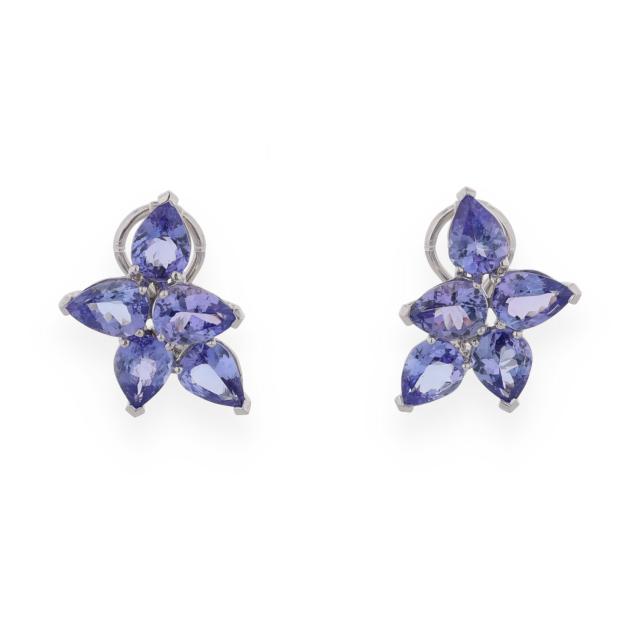 white-gold-and-tanzanite-flower-motif-earrings
