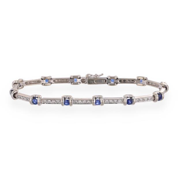 white-gold-diamond-and-sapphire-bracelet