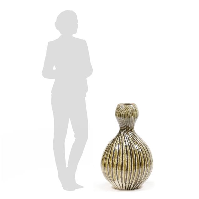 donna-craven-nc-large-swirl-glazed-pottery-floor-vase