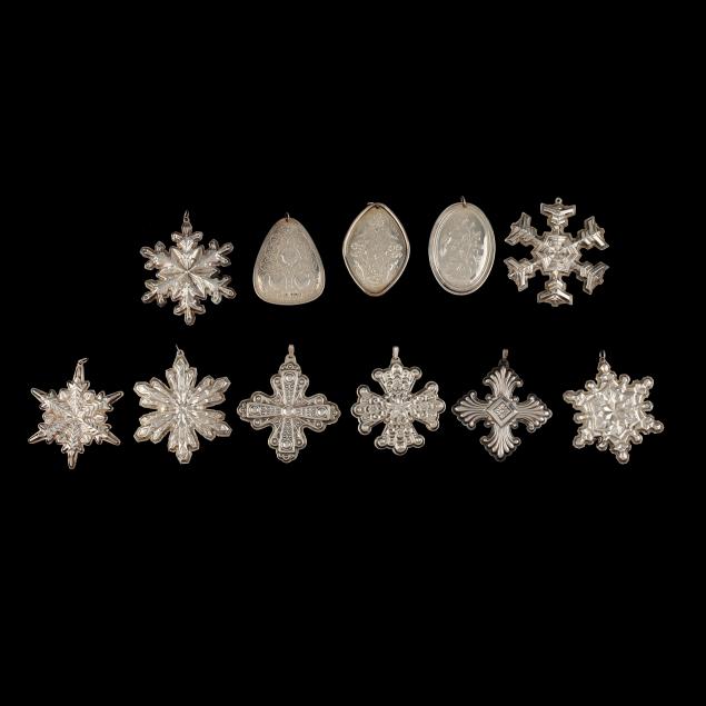 assortment-of-sterling-silver-holiday-ornaments