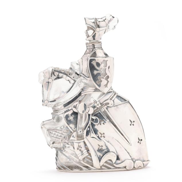silver-and-glass-decanter-of-a-knight-on-horseback