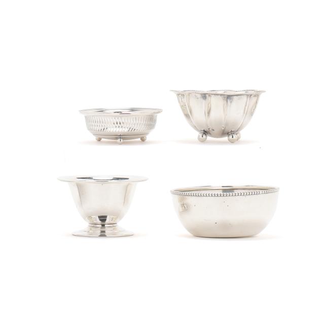 four-small-sterling-silver-bowls