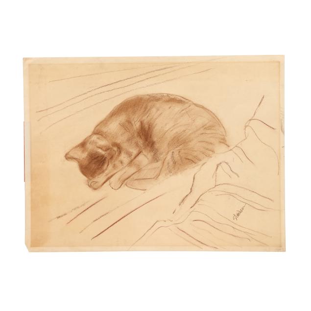 theophile-alexandre-steinlen-french-1859-1923-a-sleeping-cat
