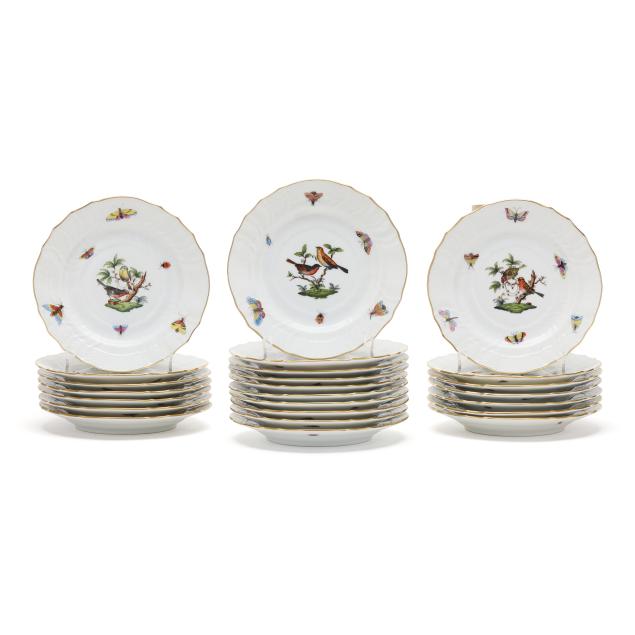 herend-i-rothschild-bird-i-24-bread-and-butter-plates