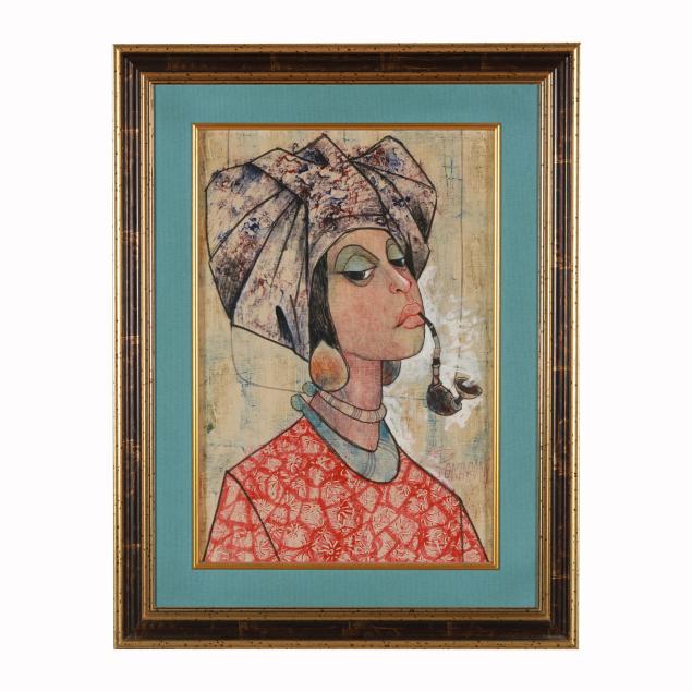 ronarong-thanomtup-thai-b-1940-lady-smoking-a-pipe