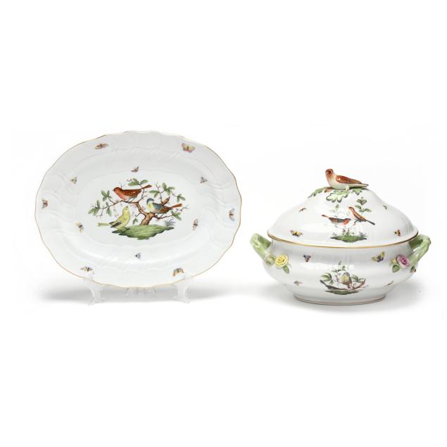 herend-i-rothschild-bird-i-lidded-soup-tureen-with-underplate