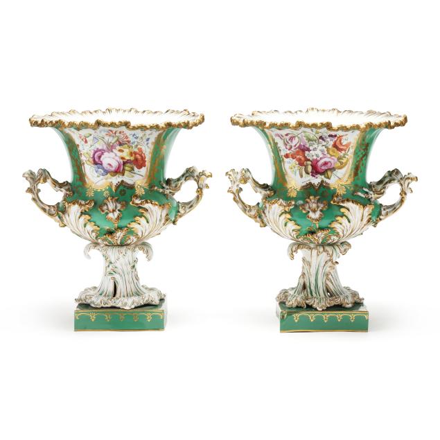 pair-of-large-rococo-style-green-ground-paris-porcelain-urns