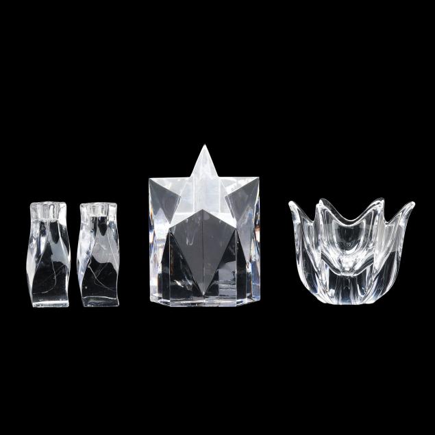 orrefors-crystal-star-candlestick-pair-and-flared-candy-bowl