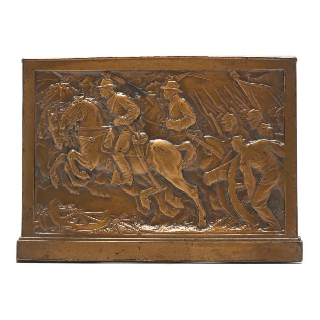 adolph-a-weinman-german-american-1870-1952-rare-bronze-plaque-of-i-the-charge-i-wyman-park-monument