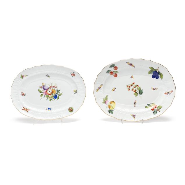 herend-two-i-fruits-and-flowers-i-oval-serving-platters