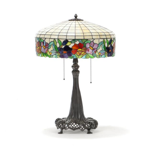 tiffany-style-floral-table-lamp-with-reticulated-bronze-base