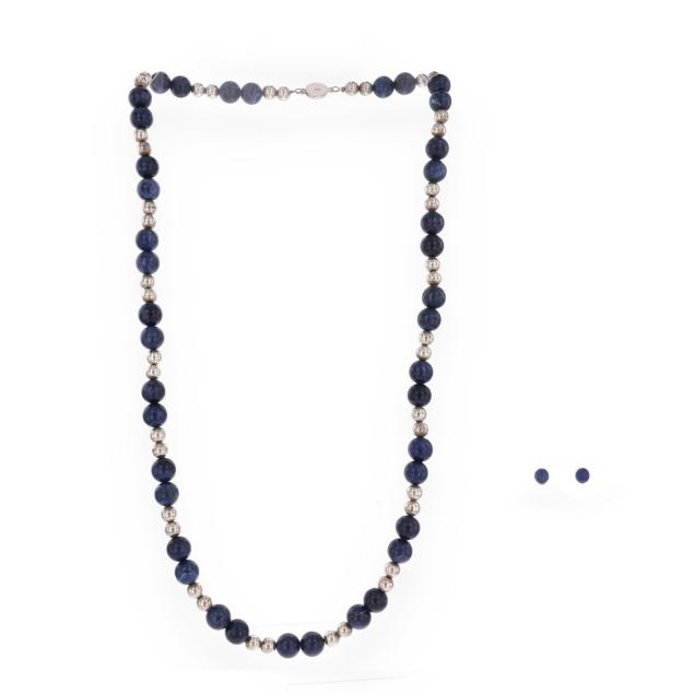 silver-and-sodalite-bead-necklace-and-a-pair-of-lapis-lazuli-earrings
