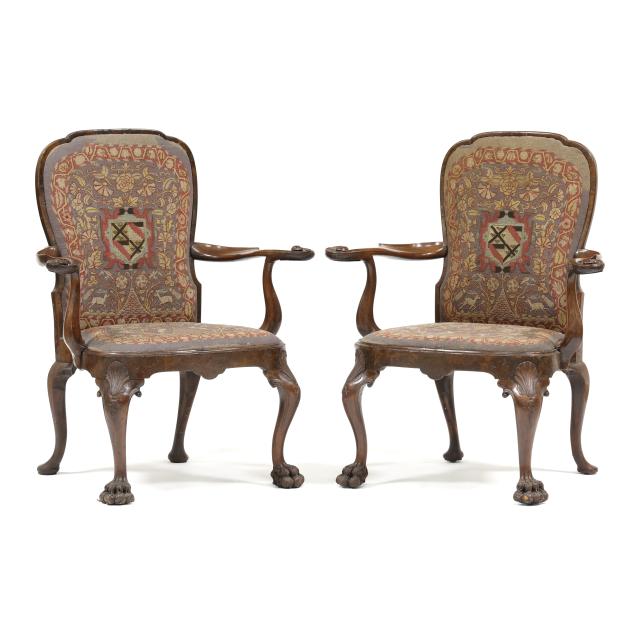 a-fine-pair-of-george-ii-carved-mahogany-library-armchairs