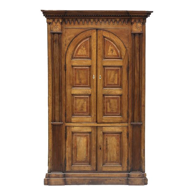 george-ii-walnut-inlaid-barrel-back-corner-cupboard