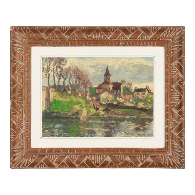 jehan-berjonneau-french-1890-1972-chapel-along-the-riverbanks