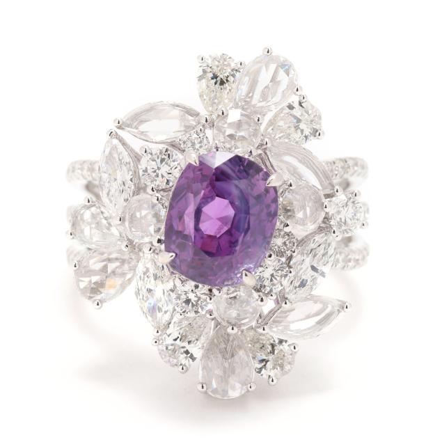 white-gold-purple-pink-sapphire-and-diamond-ring