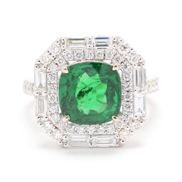 white-gold-tsavorite-garnet-and-diamond-ring