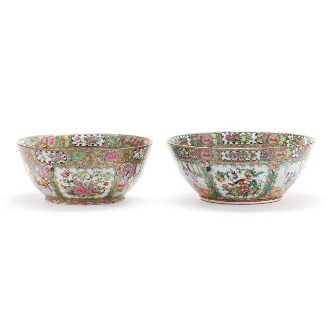 near-pair-of-chinese-export-rose-medallion-punch-bowls