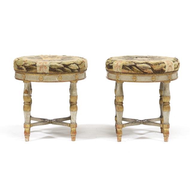 pair-of-antique-louis-xiv-style-painted-and-upholstered-stools