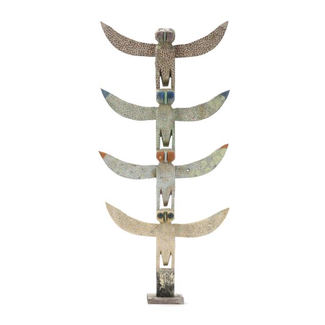 attributed-j-l-nipper-tennessee-1935-2021-folk-carved-and-painted-four-owl-totem