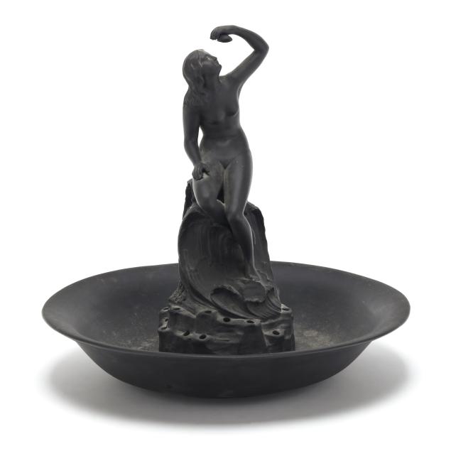 wedgwood-black-basalt-flower-frog-of-aphrodite-and-bowl