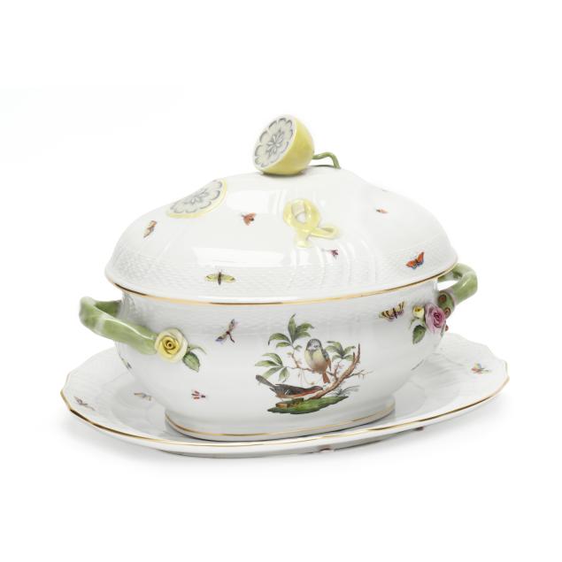herend-i-rothschild-bird-i-lidded-tureen-with-underplate