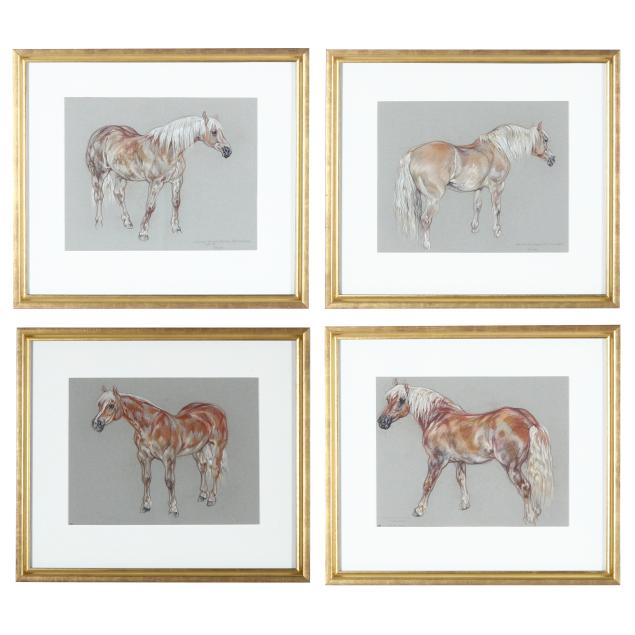 leslie-charlotte-benenson-british-1941-2018-four-framed-horse-studies