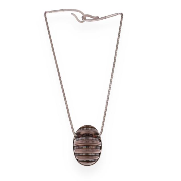 julie-anne-mihalisin-american-b-1962-silver-and-slumped-glass-necklace