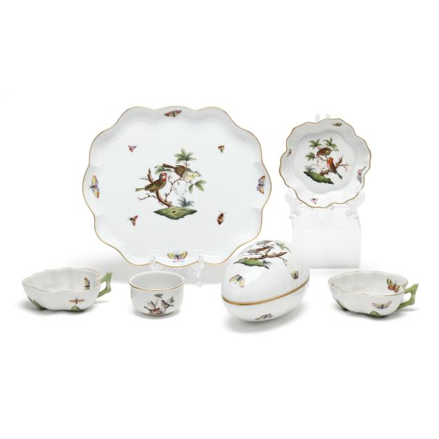 six-herend-i-rothschild-bird-i-tableware-items