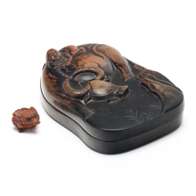 a-chinese-i-suzuri-i-ink-stone-and-a-carved-japanese-boxwood-netsuke