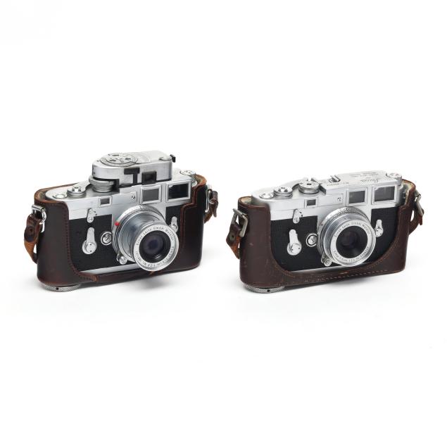 leica-two-vintage-m3-cameras-with-lenses-and-cases
