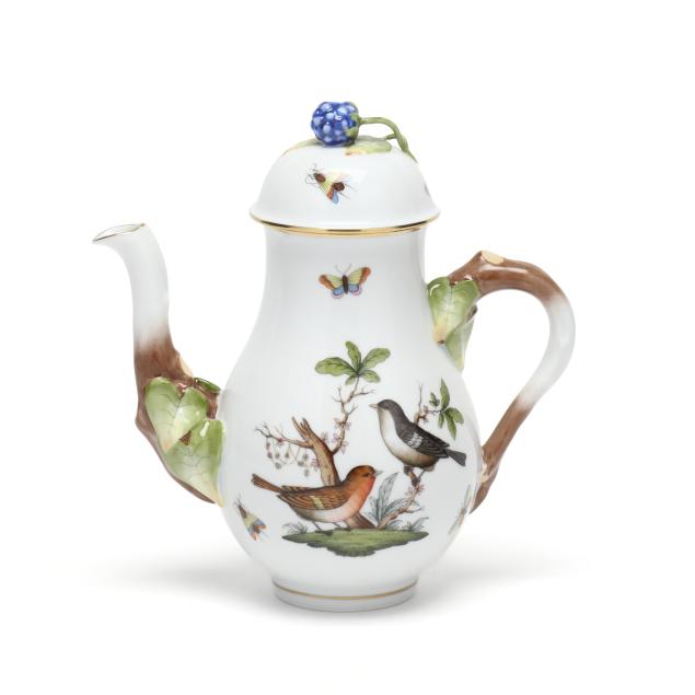 herend-i-rothschild-bird-i-small-coffee-pot-with-blackberry-finial-lid