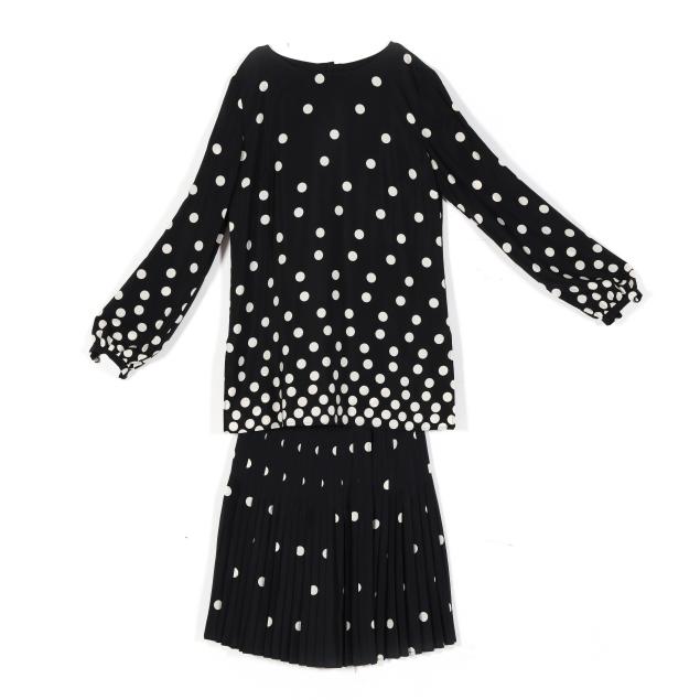 black-and-white-polka-dot-blouse-and-skirt-set-valentino