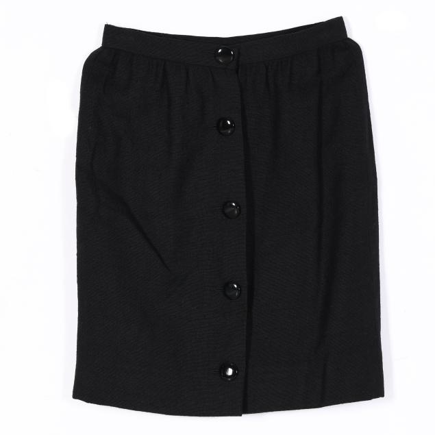 black-wool-blend-pencil-skirt-ted-lapidus