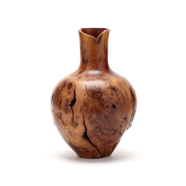 michelle-holzapfel-american-b-1951-cherry-burl-vase