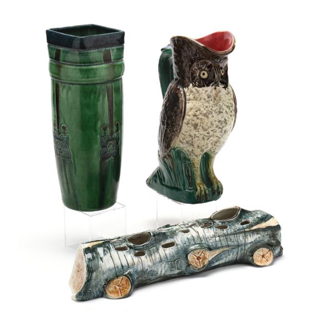 three-pieces-of-belgian-majolica