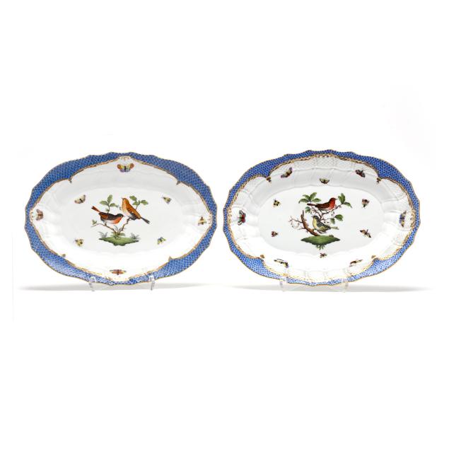 pair-of-herend-i-rothschild-bird-blue-border-i-serving-platters
