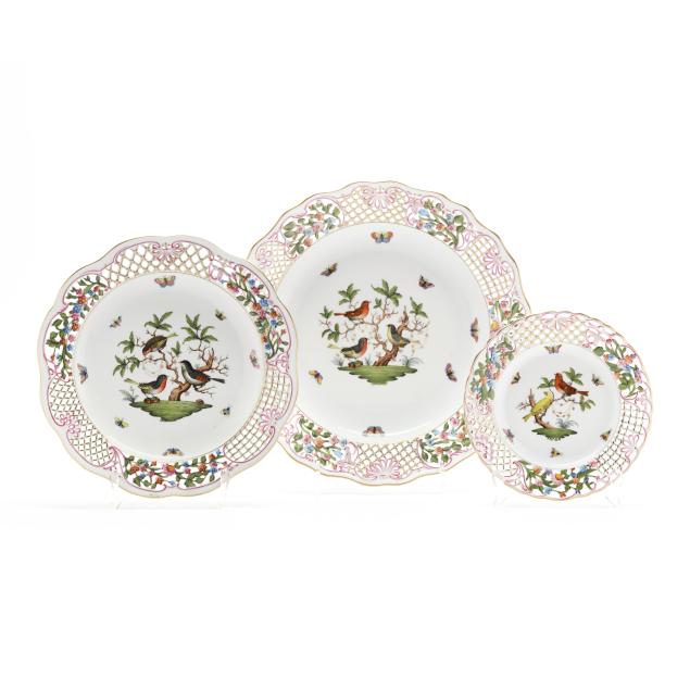herend-eight-i-rothschild-bird-i-openwork-plates