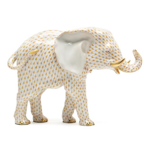 herend-large-butterscotch-fishnet-elephant