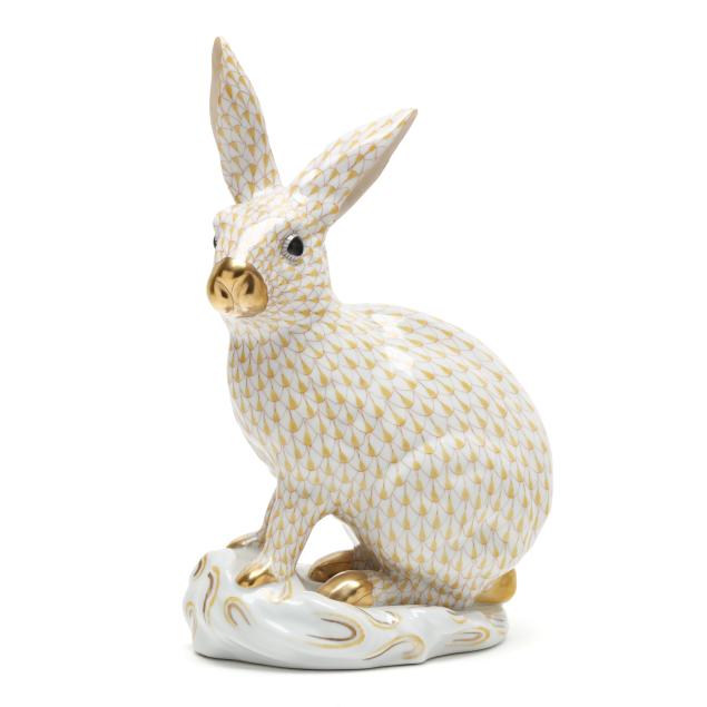 herend-large-butterscotch-fishnet-rabbit