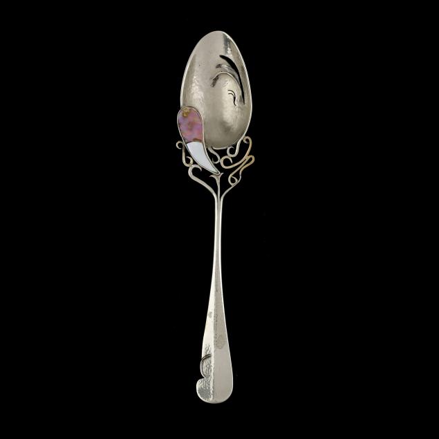 austrian-silver-plated-hand-wrought-and-gem-set-tablespoon