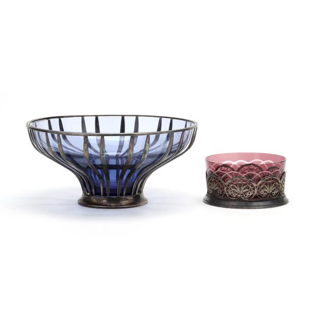 silverplate-mounted-glass-bowl-and-wine-coaster