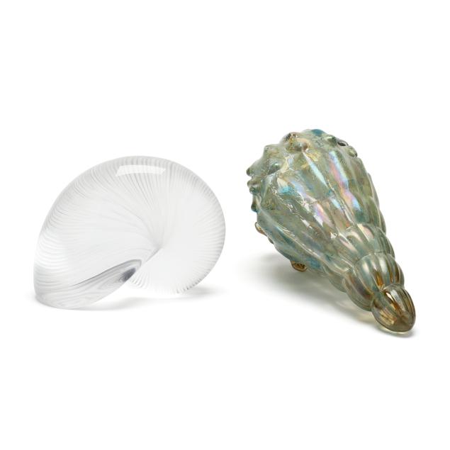 two-art-glass-shells-including-baccarat