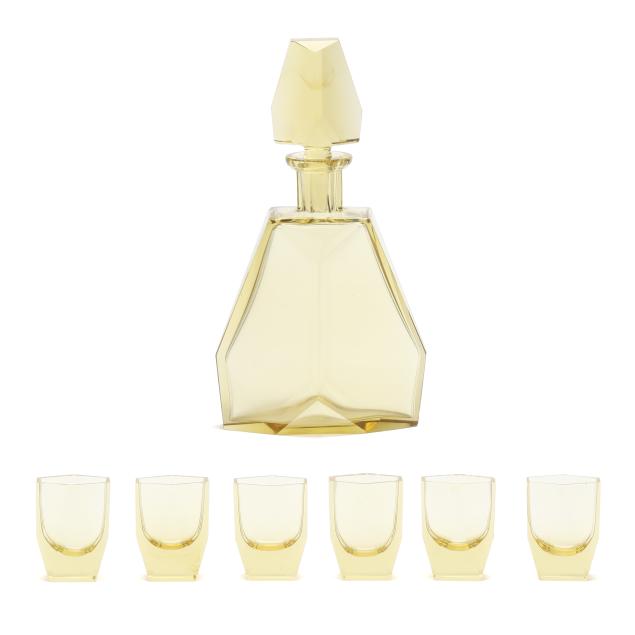 bohemian-art-deco-glass-liquor-set