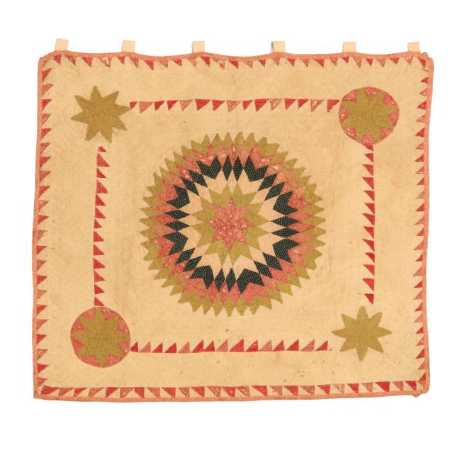 handmade-antique-star-of-bethlehem-variation-baby-quilt-1868